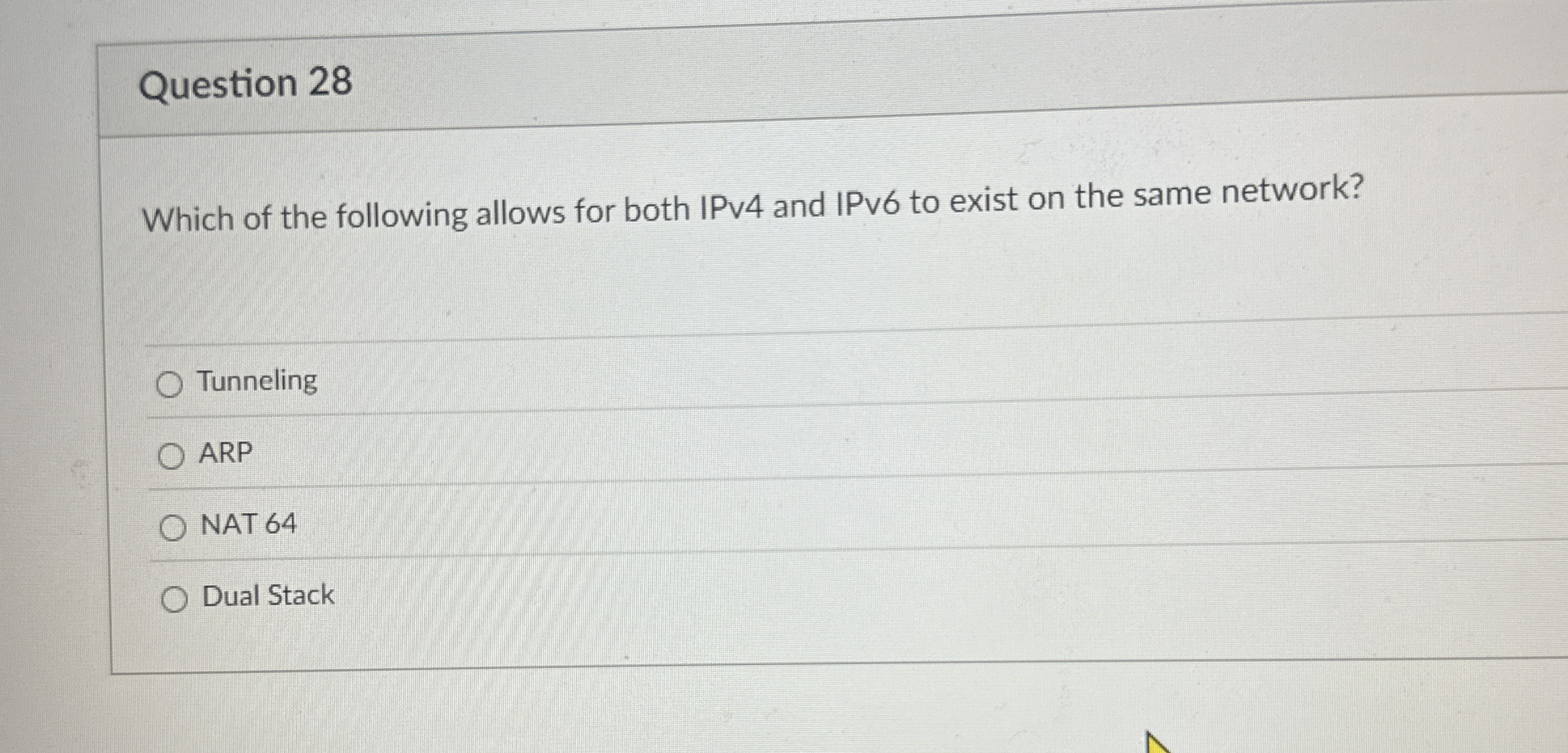 Question 2 8 Which of the following allows for