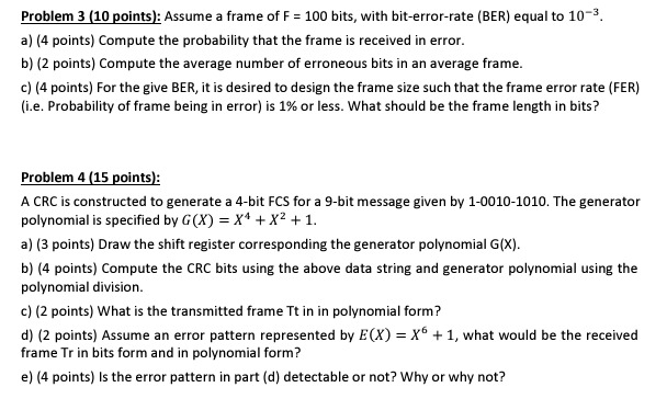 Problem 3 ( 1 0 points ) : Assume a frame of F =