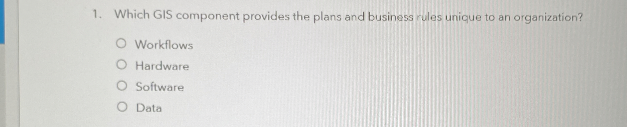 Which GIS component provides the plans and