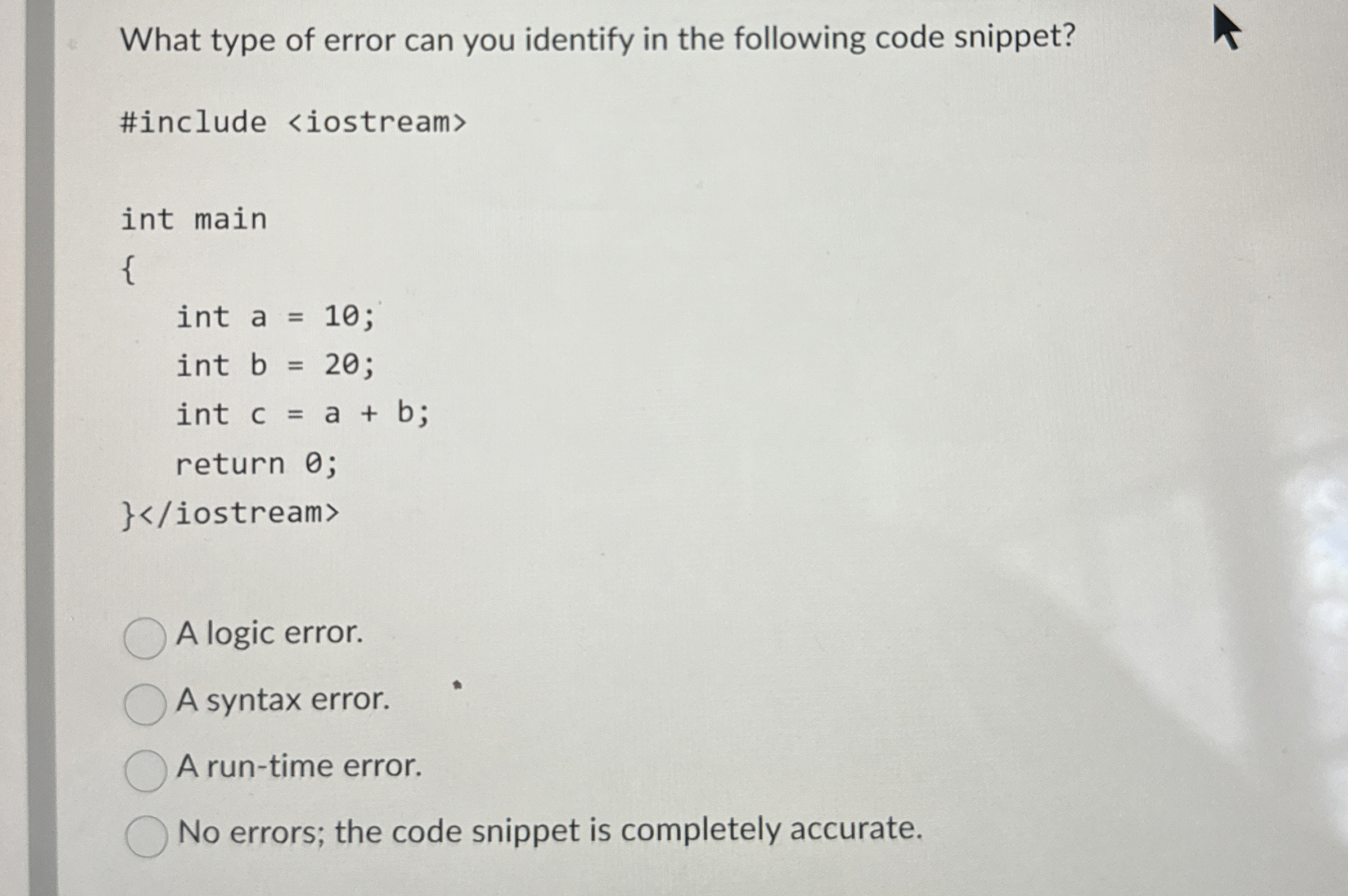 What type of error can you identify in the