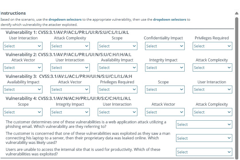 Instructions Based on the scenario, use the