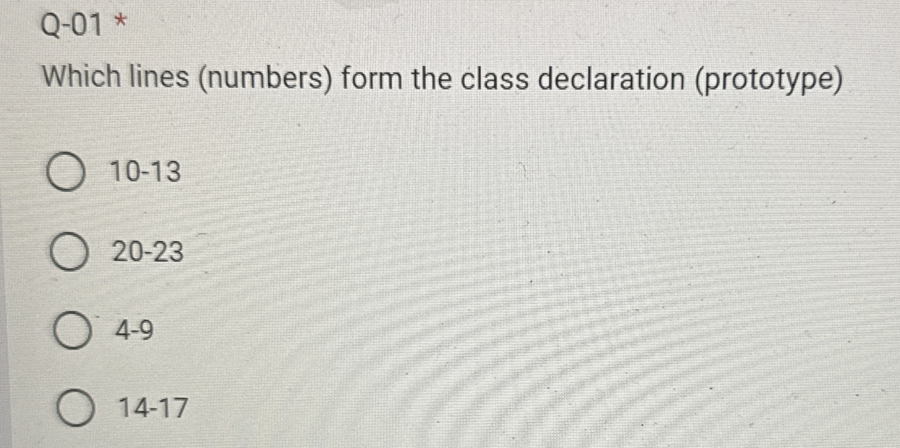 Q - 0 1 * Which lines ( numbers ) form the class