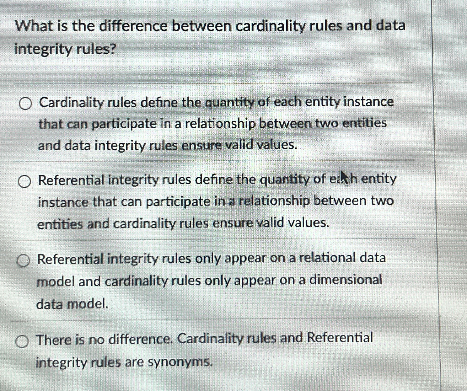 What is the difference between cardinality rules