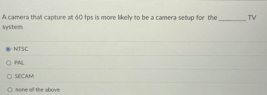 A camera that capture at 6 0 fps is more likely