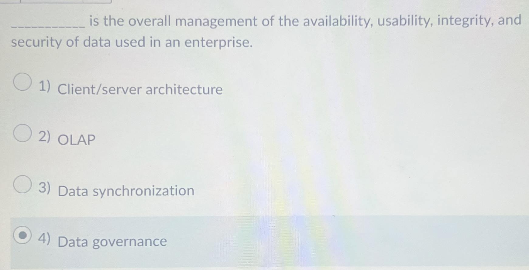 is the overall management of the availability,