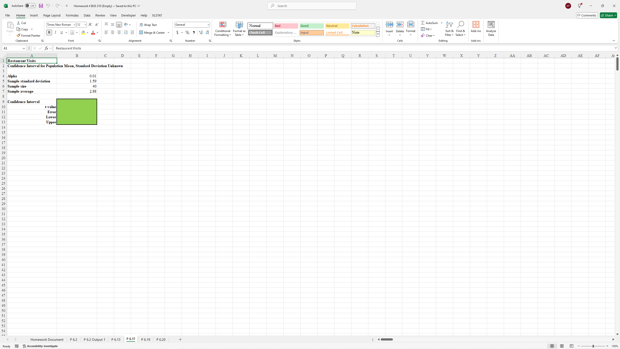 Please input the correct excel functions based on