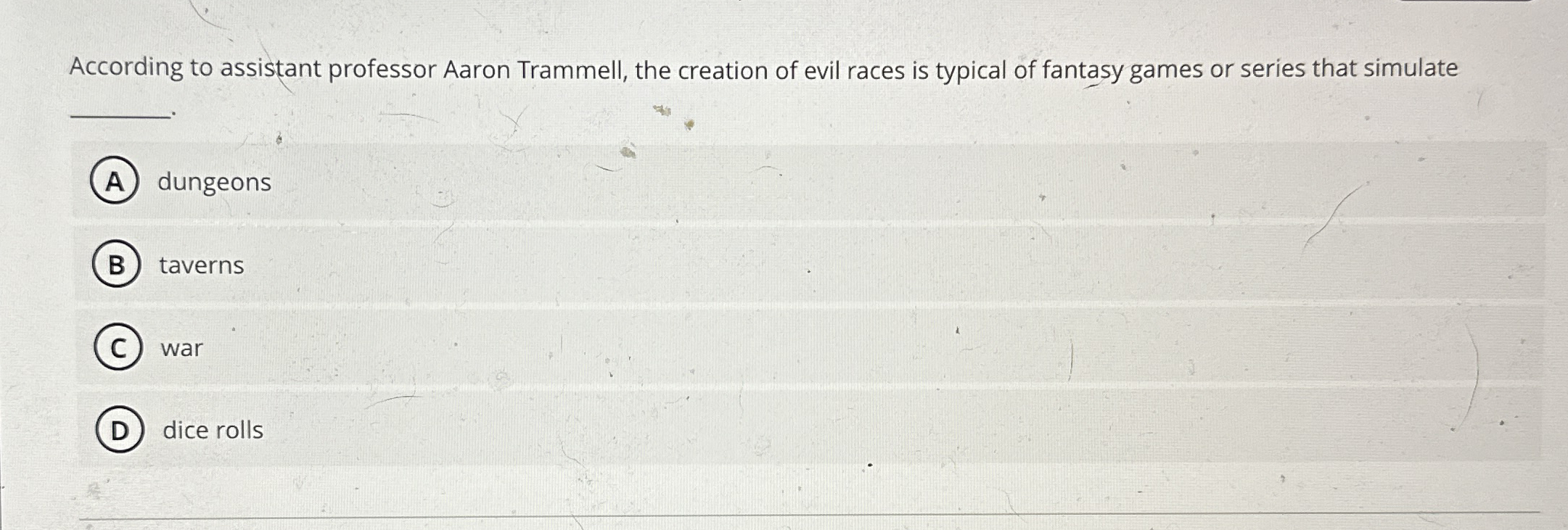 According to assistant professor Aaron Trammell,