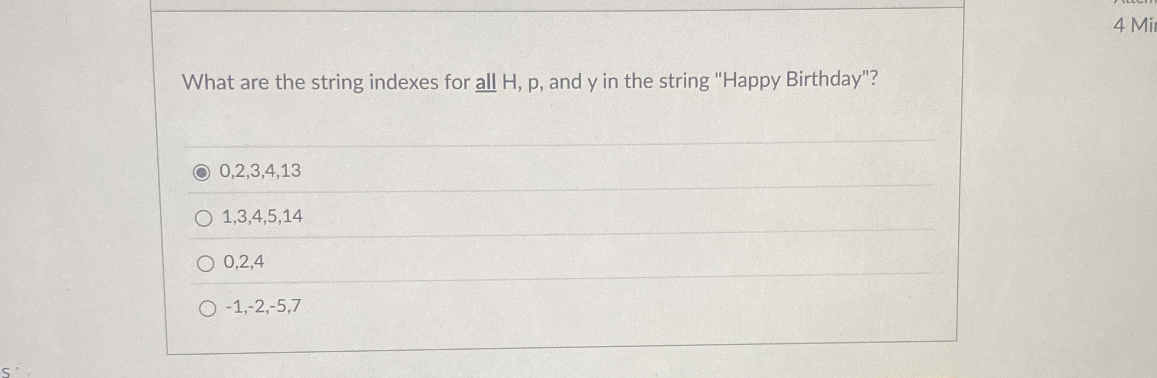 What are the string indexes for all H , p , and y