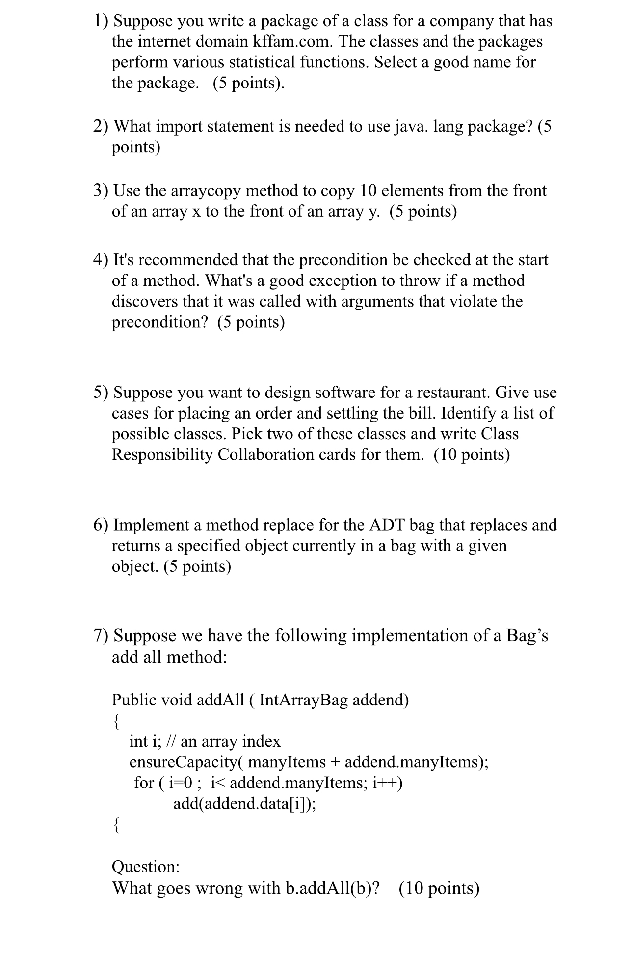 Suppose you write a package of a class for a