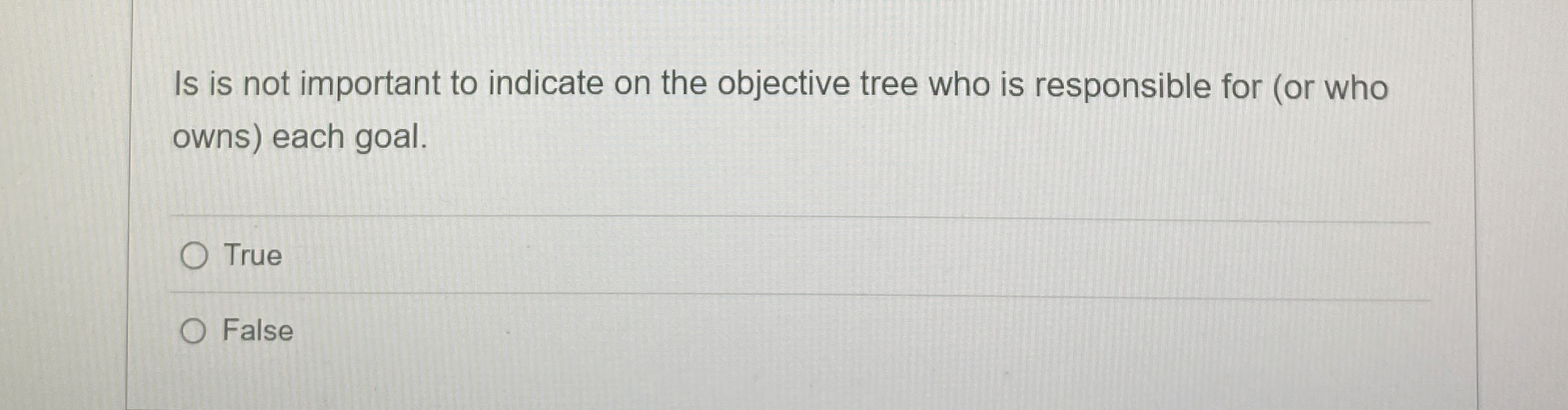 Is is not important to indicate on the objective