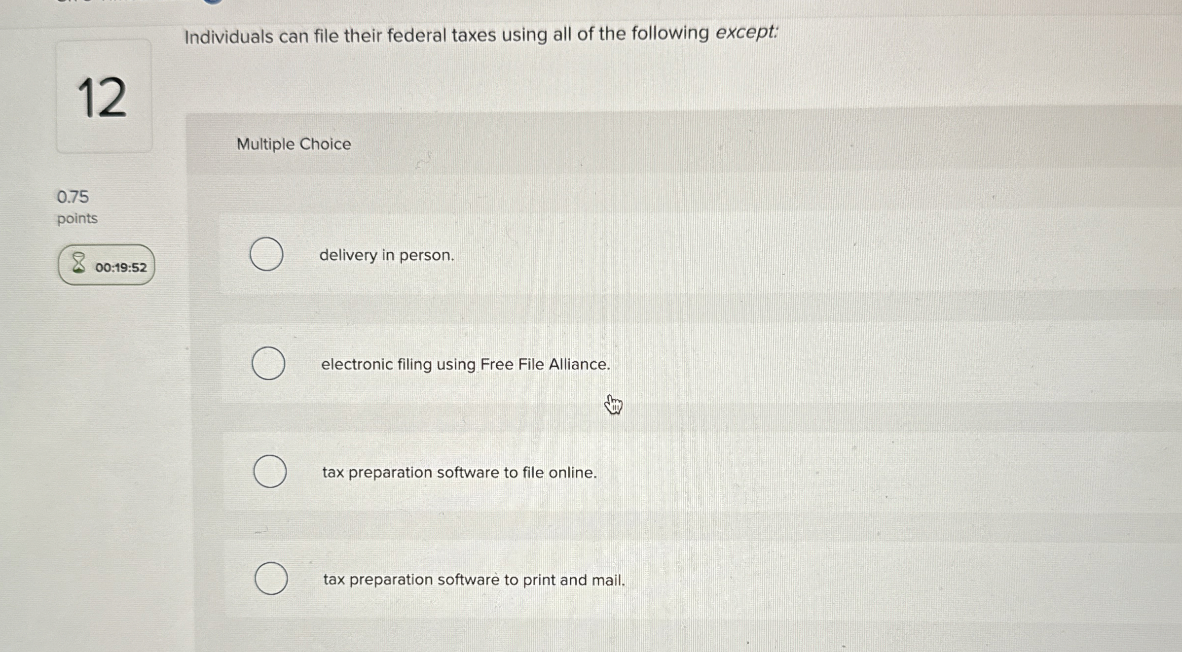 Individuals can file their federal taxes using