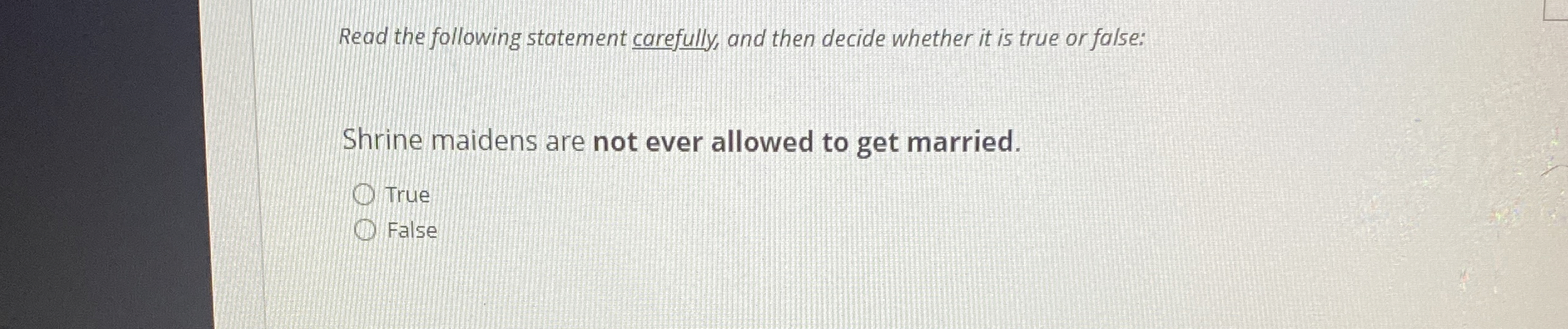 Read the following statement carefully, and then