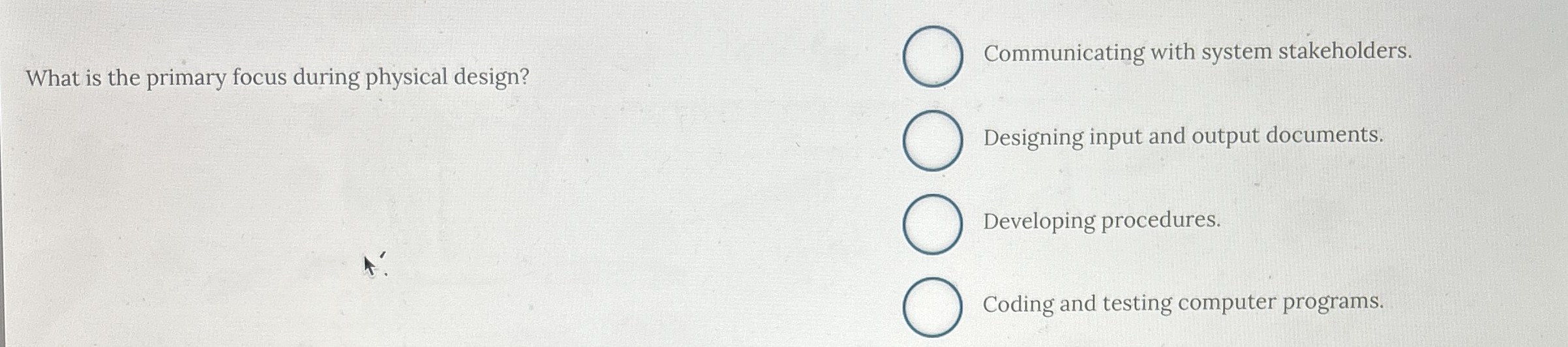 What is the primary focus during physical design?