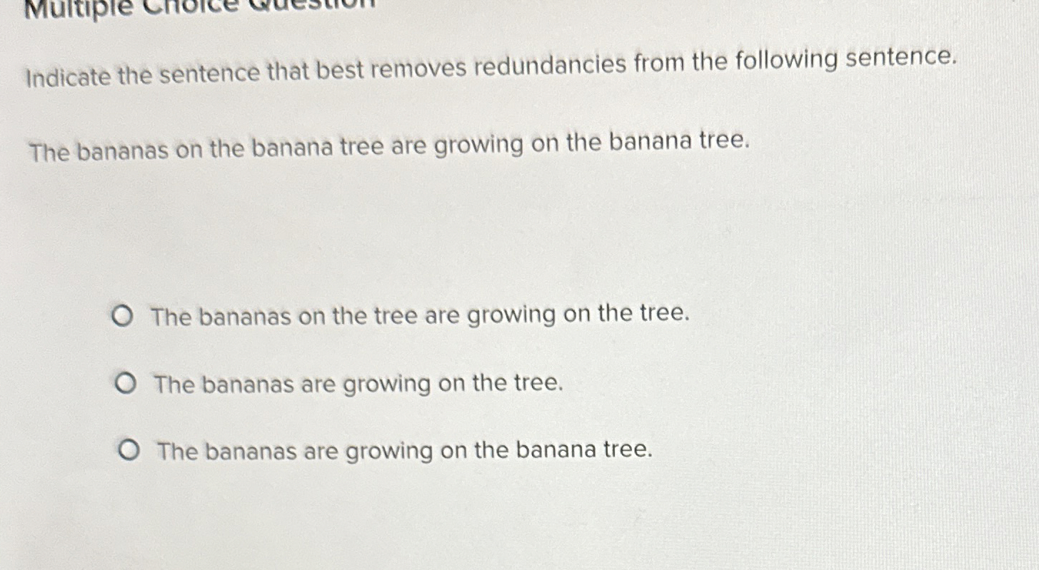 Indicate the sentence that best removes