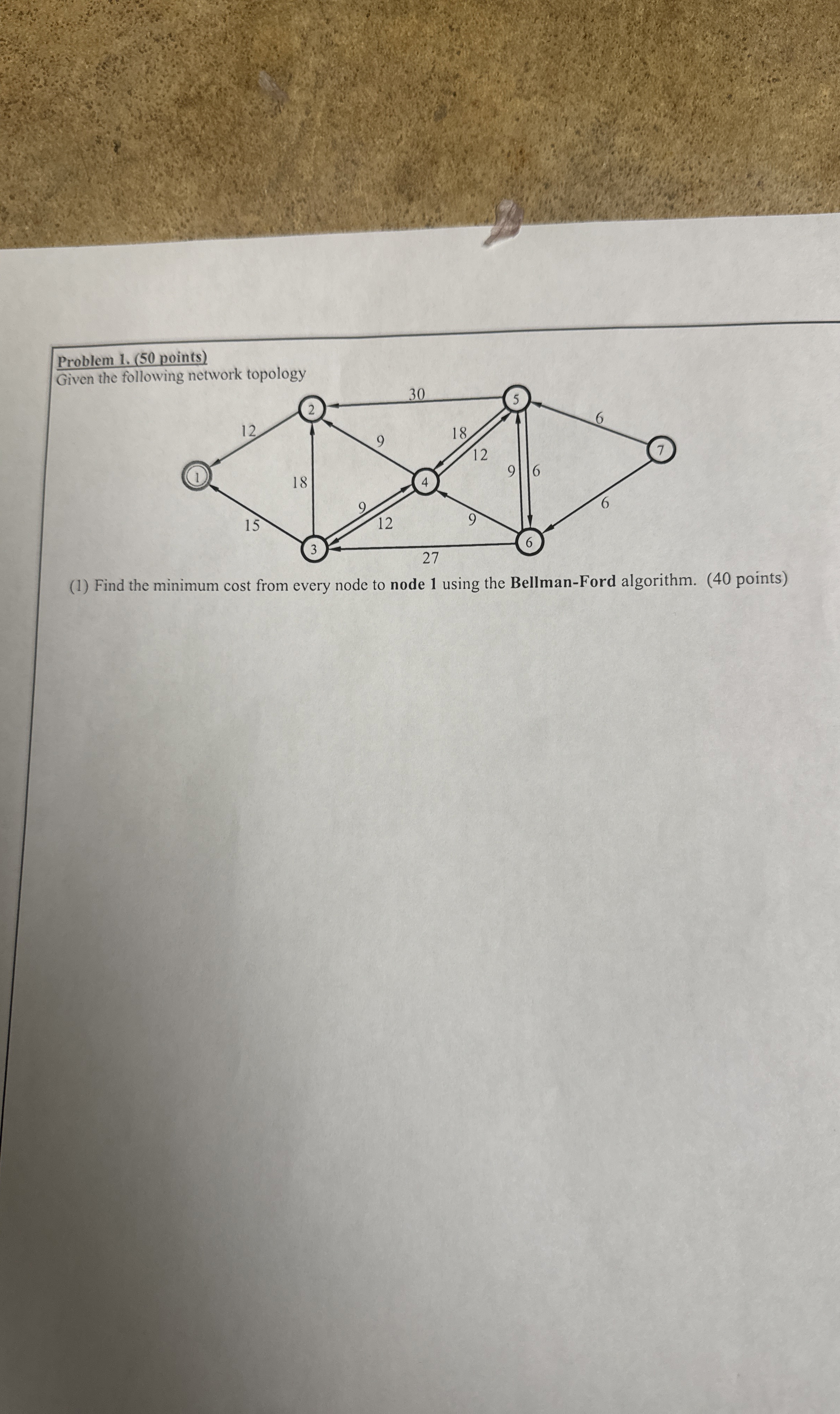 Problem 1 . ( 5 0 points ) Given the foll ( 1 )