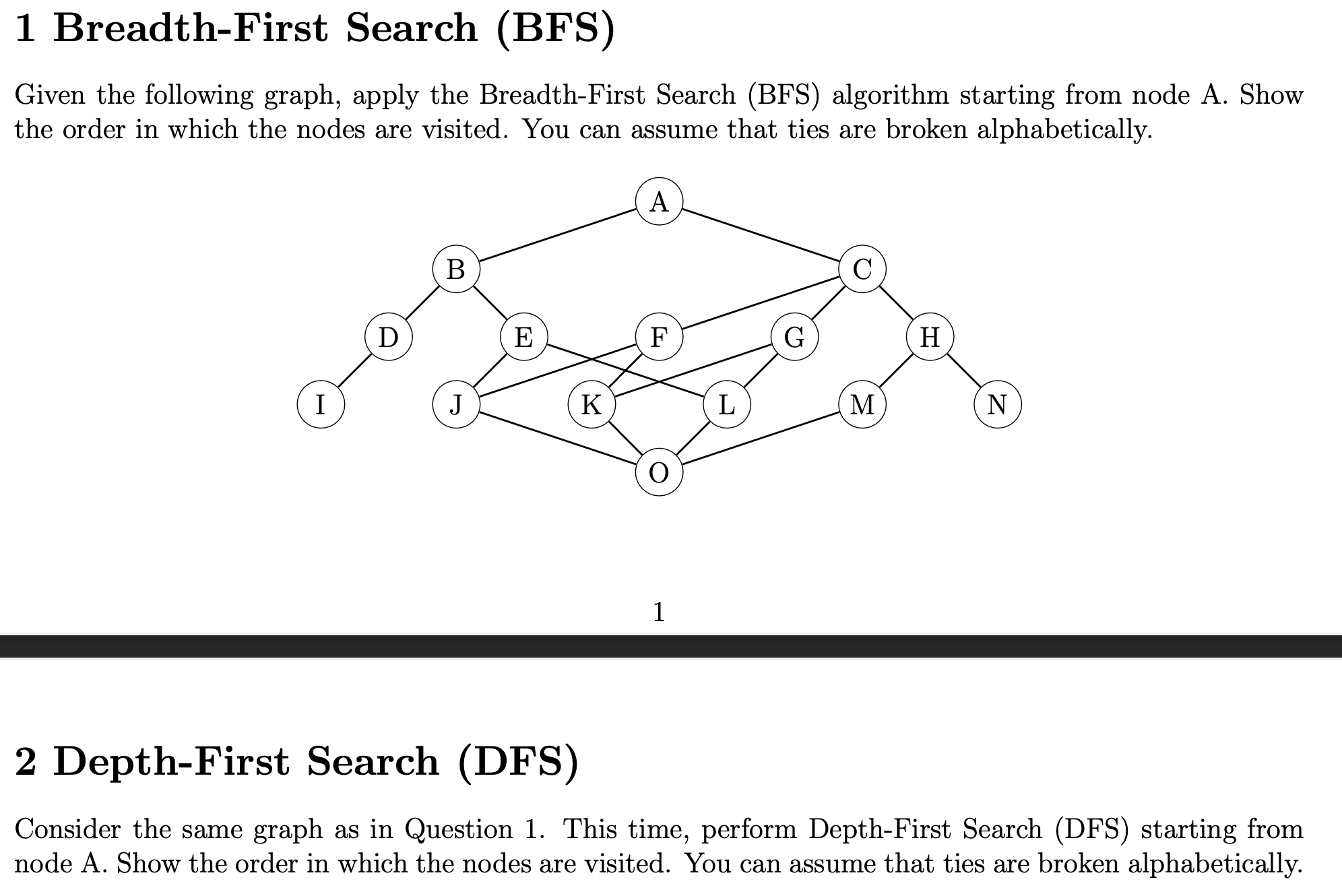 1 Breadth - First Search ( BFS ) 3 A * Search
