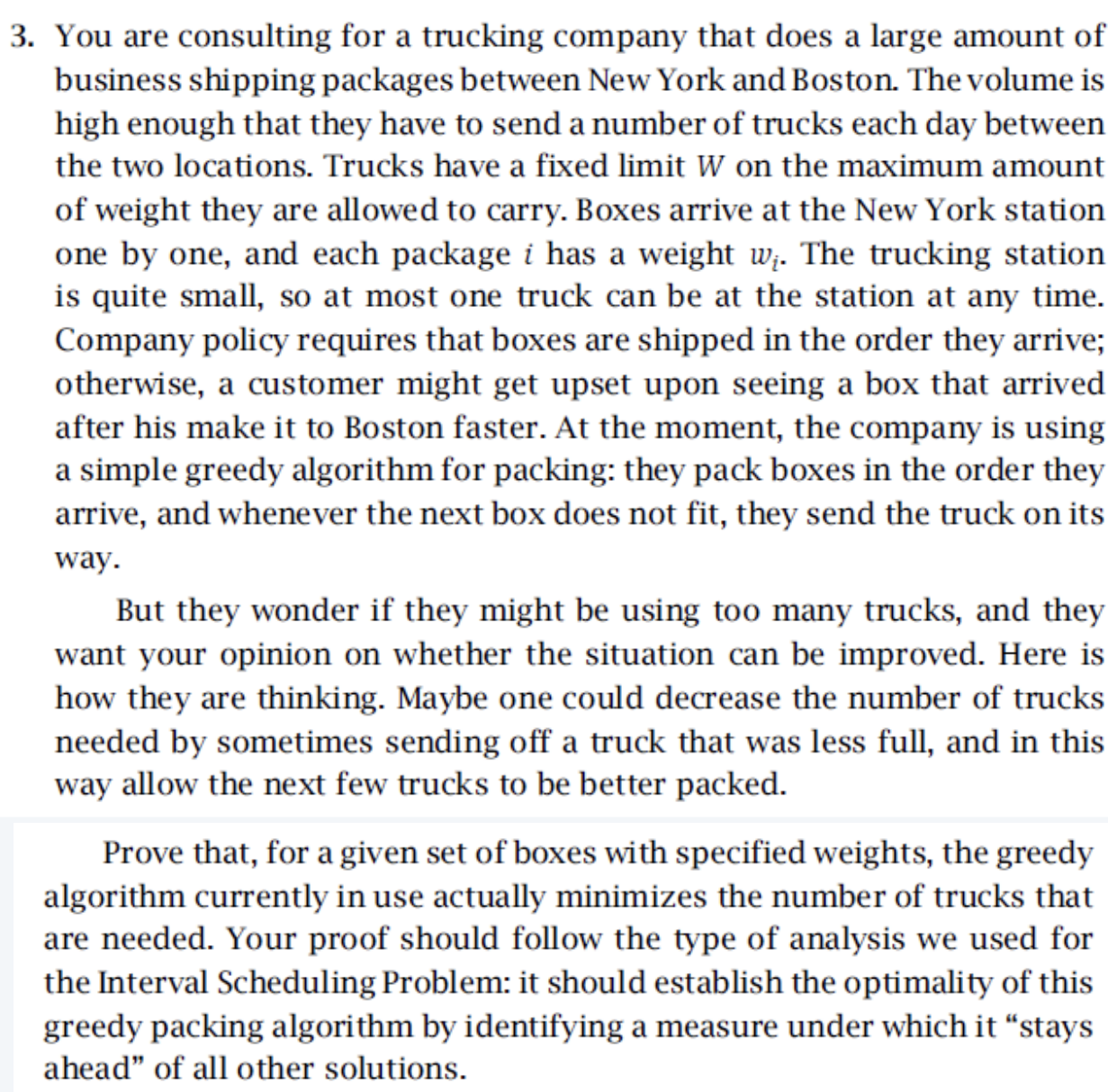 Prove that, for a given set of boxes with