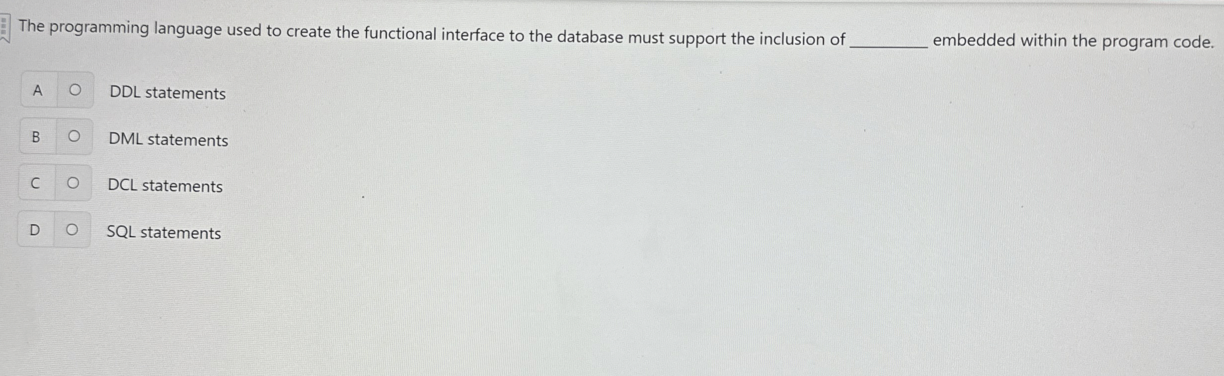 The programming language used to create the