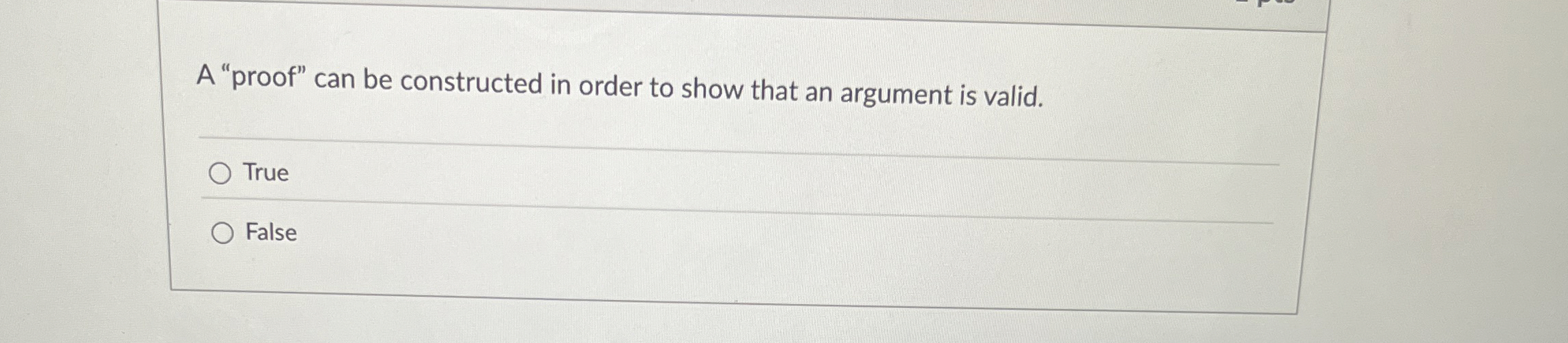 A "proof" can be constructed in order to show