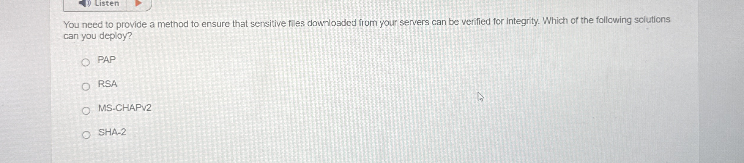 Listen You need to provide a method to ensure