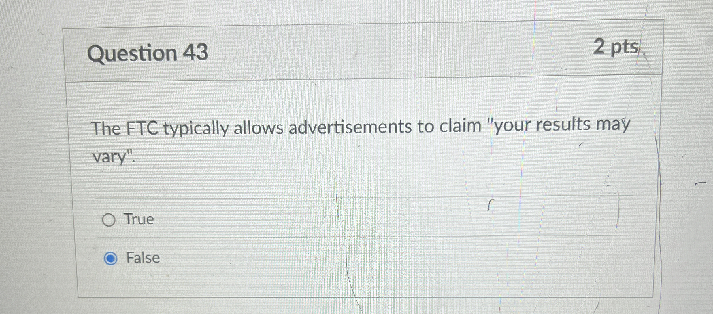Question 4 3 2 pts The FTC typically allows