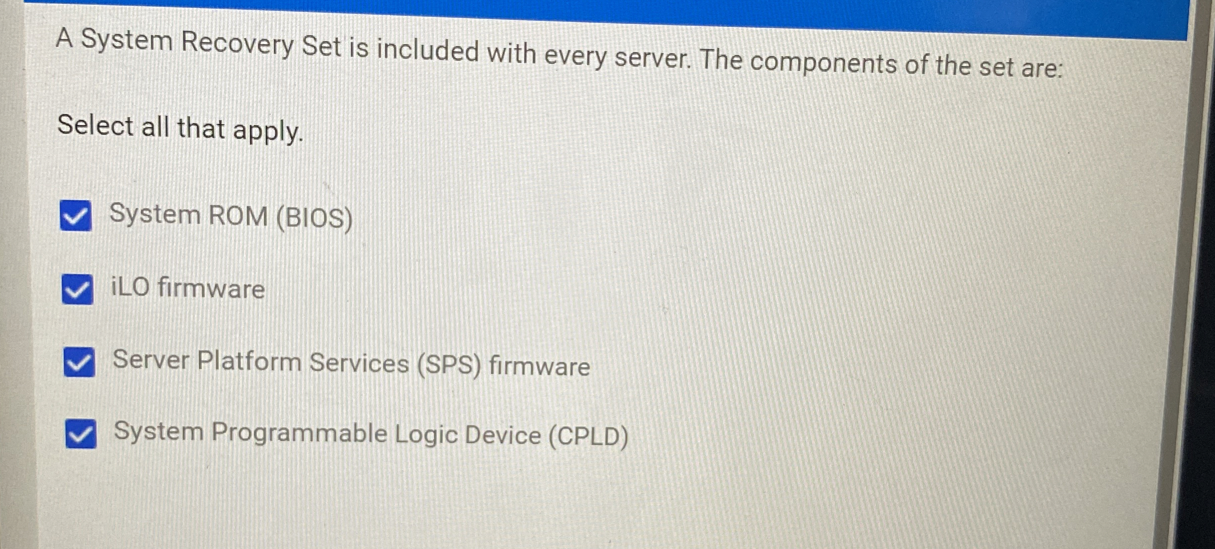 A System Recovery Set is included with every