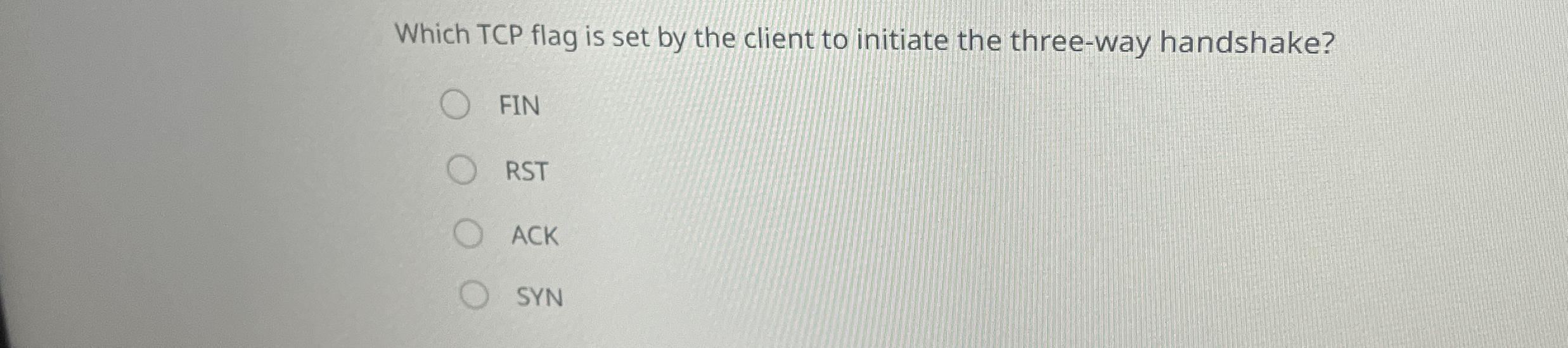 Which TCP flag is set by the client to initiate