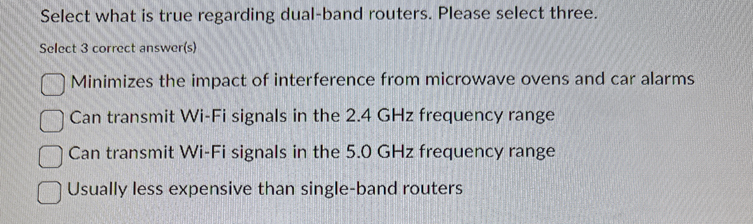 Select what is true regarding dual - band