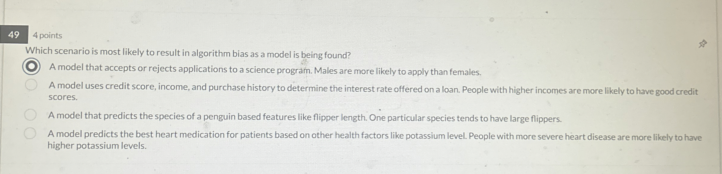Which scenario is most likely to result in