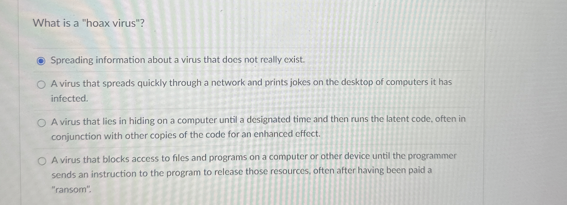 What is a "hoax virus"? Spreading information