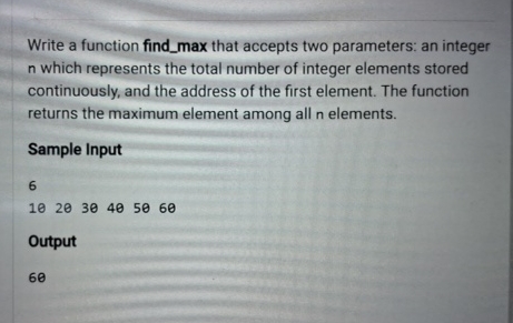 Write a function find _ max that accepts two