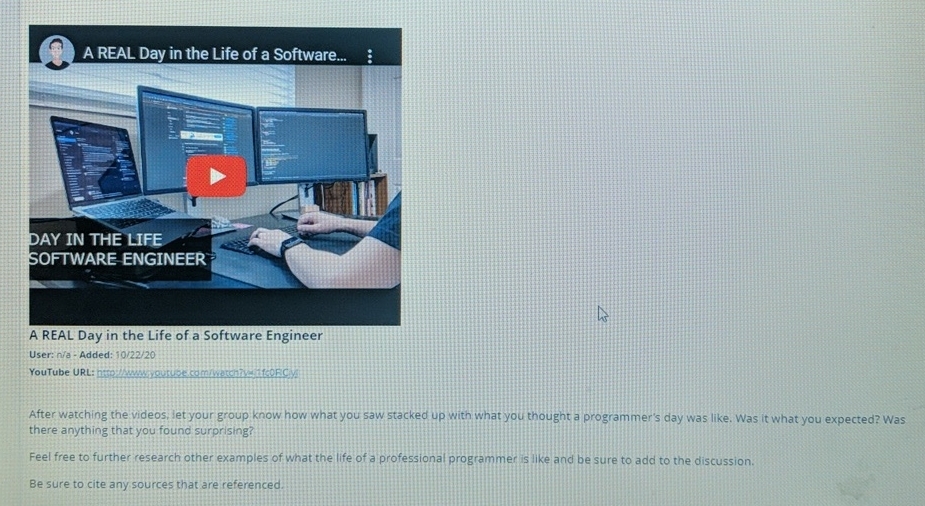 A Day In The Life Discussion Board Topic: Many of