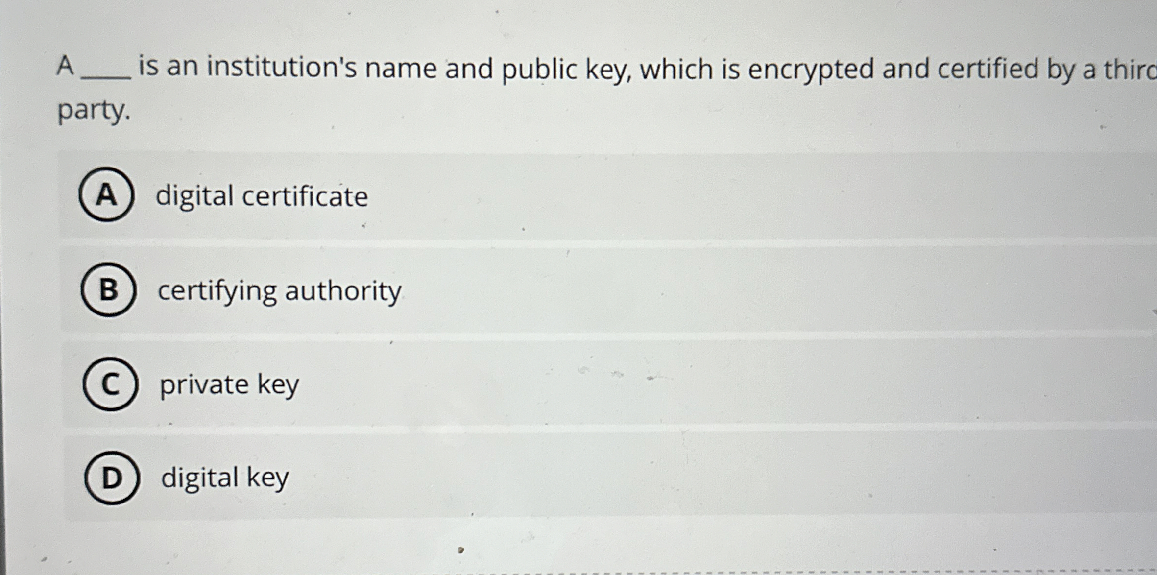 A q , is an institution's name and public key,