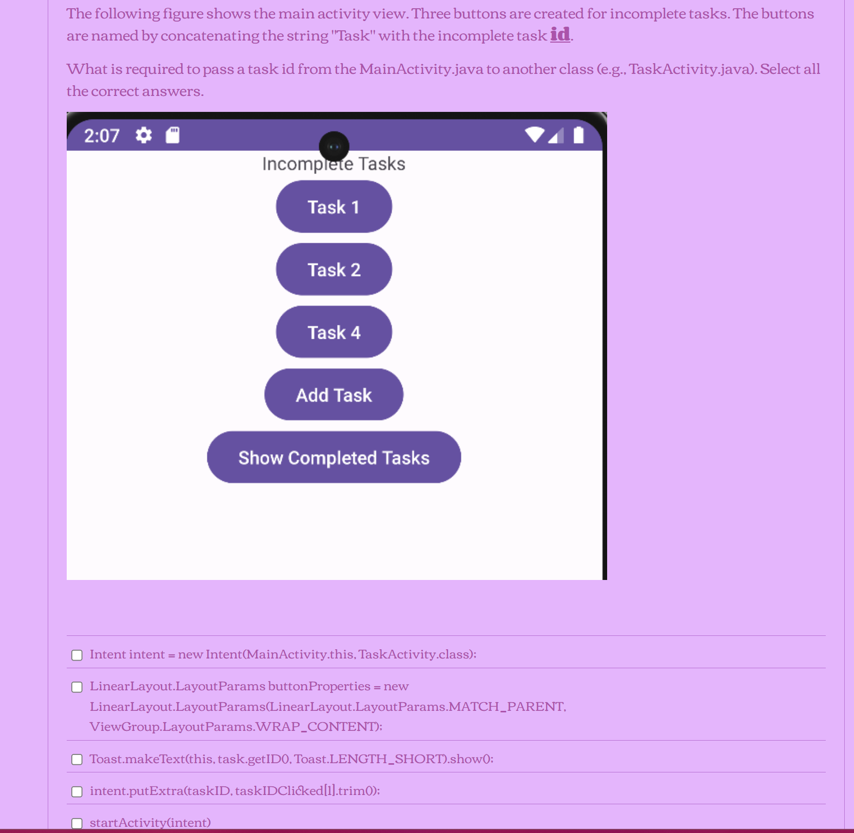 MainActivity.java This activity is responsible