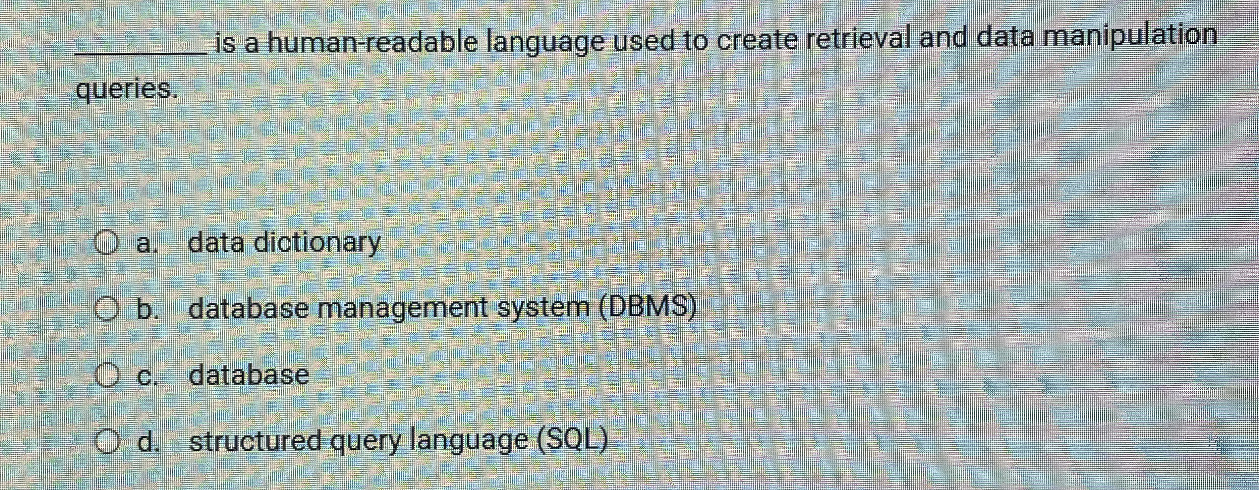 q , is a human - readable language used to create