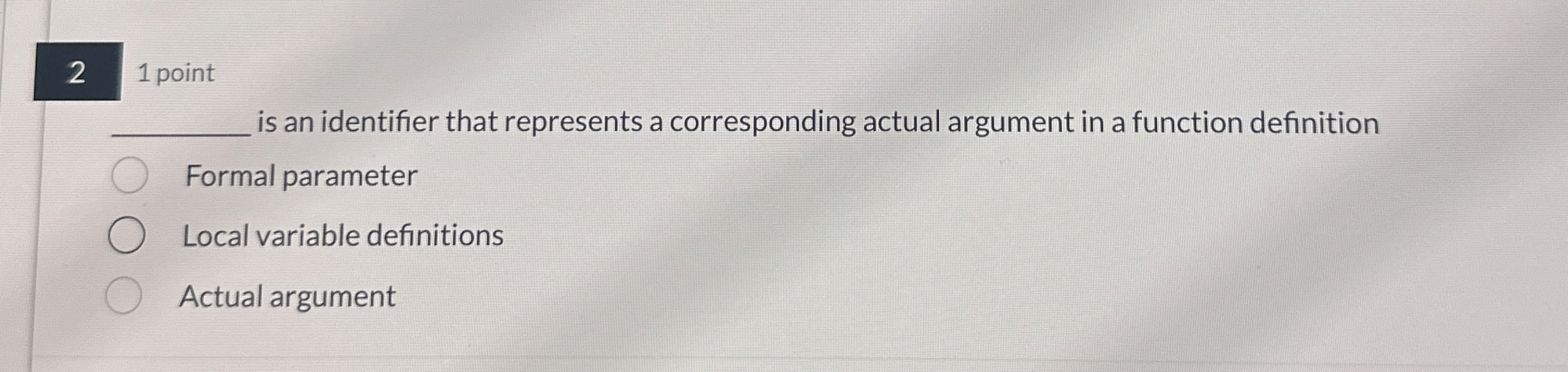 2 1 point is an identifier that represents a