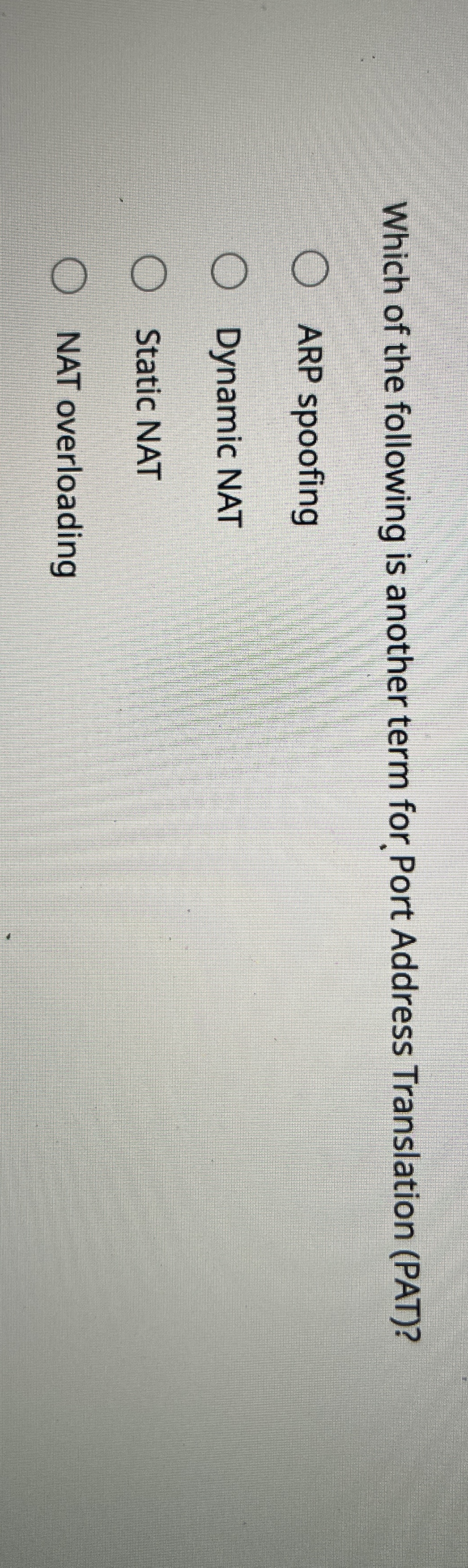 Which of the following is another term for Port