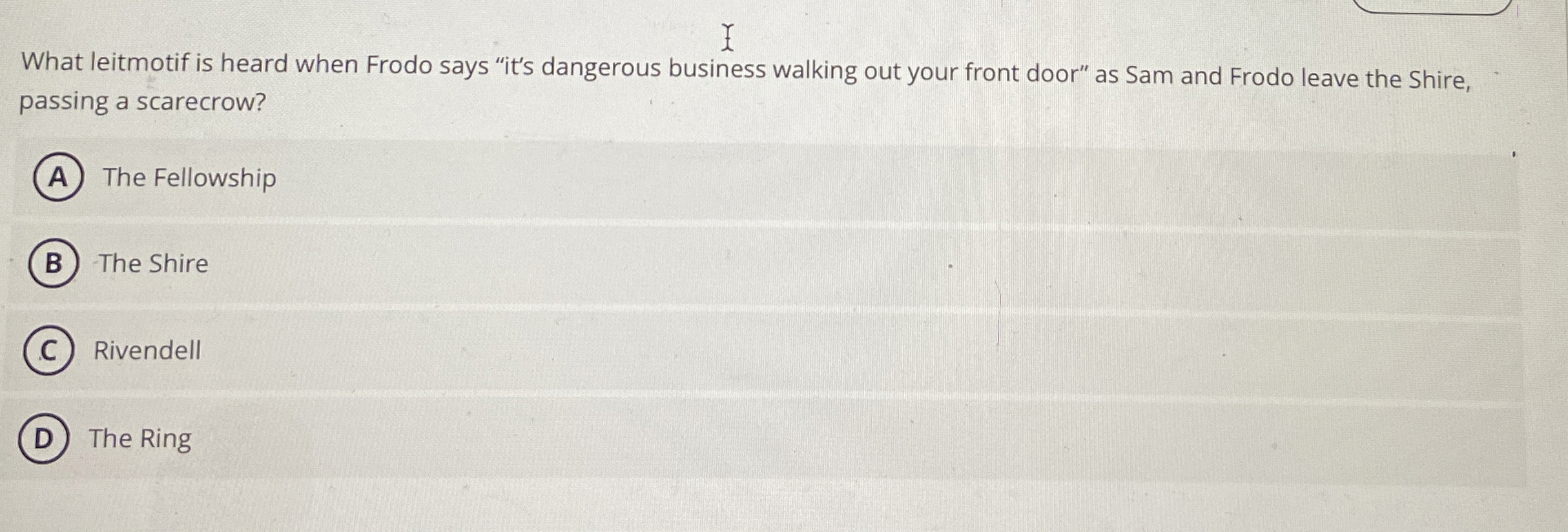 What leitmotif is heard when Frodo says 