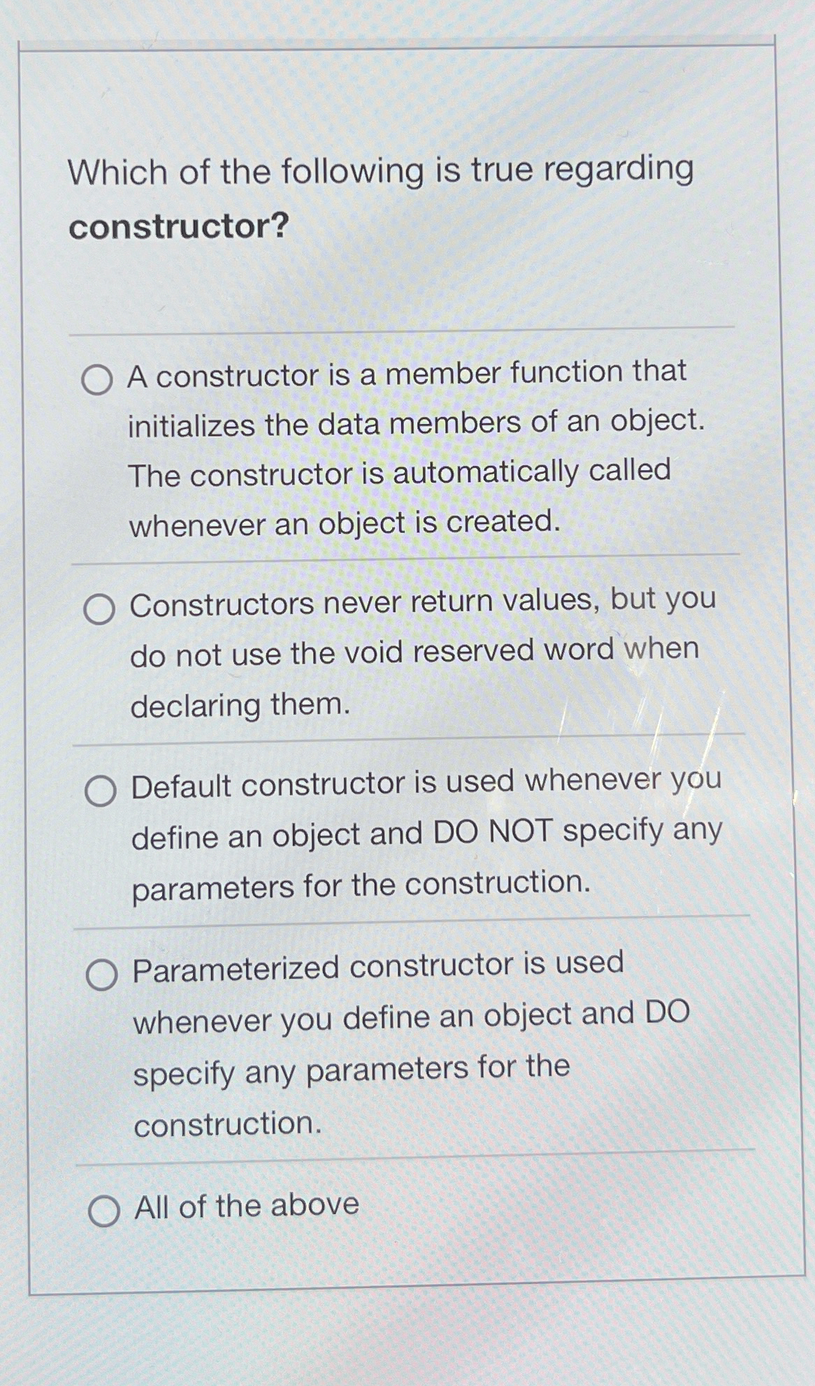 Which of the following is true regarding