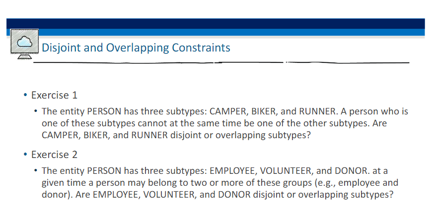 - Exercise 1 - The entity PERSON has three