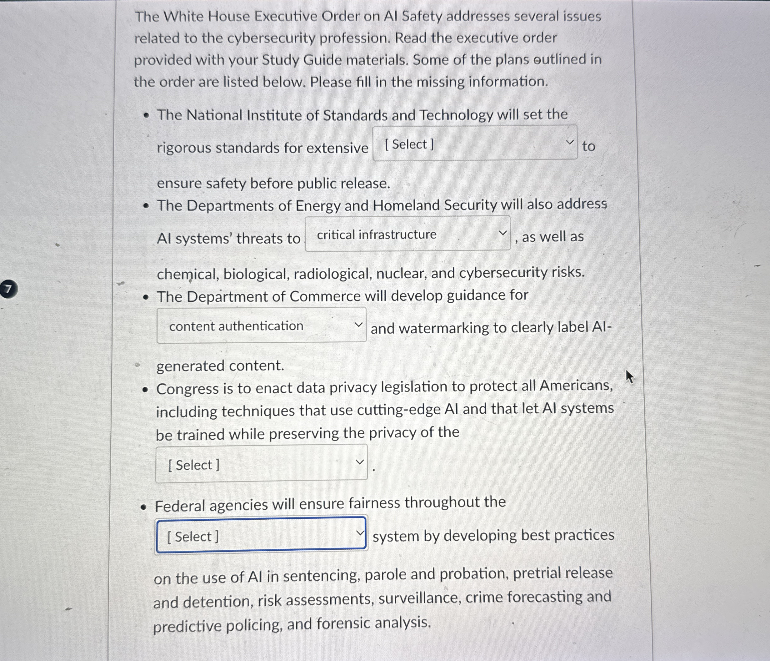 The White House Executive Order on Al Safety