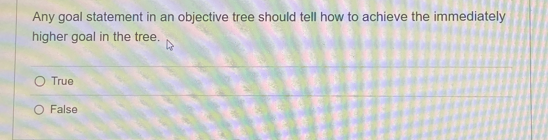 Any goal statement in an objective tree should