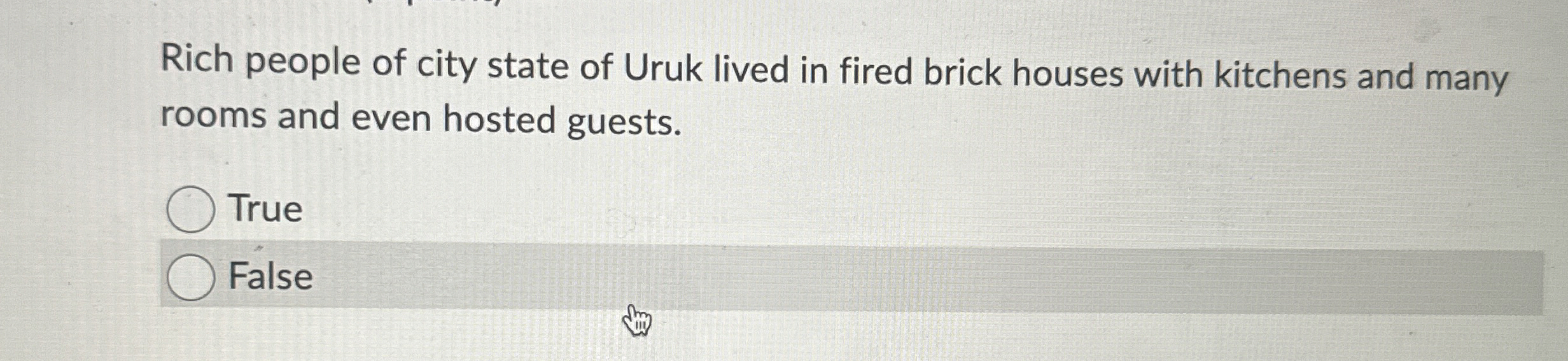 Rich people of city state of Uruk lived in fired