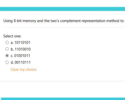 Using 8 - bit memory and the two's complement