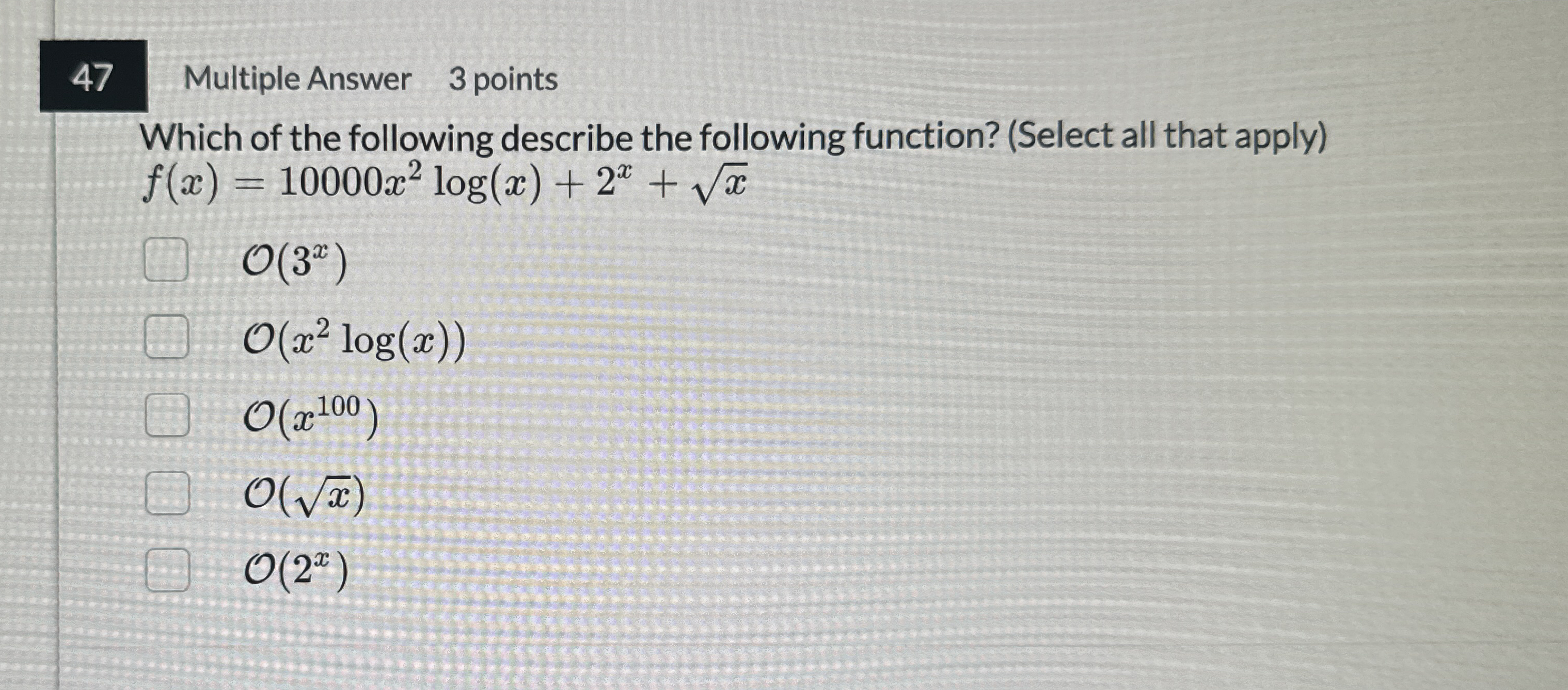 3 5 Multiple Answer 3 points Select all