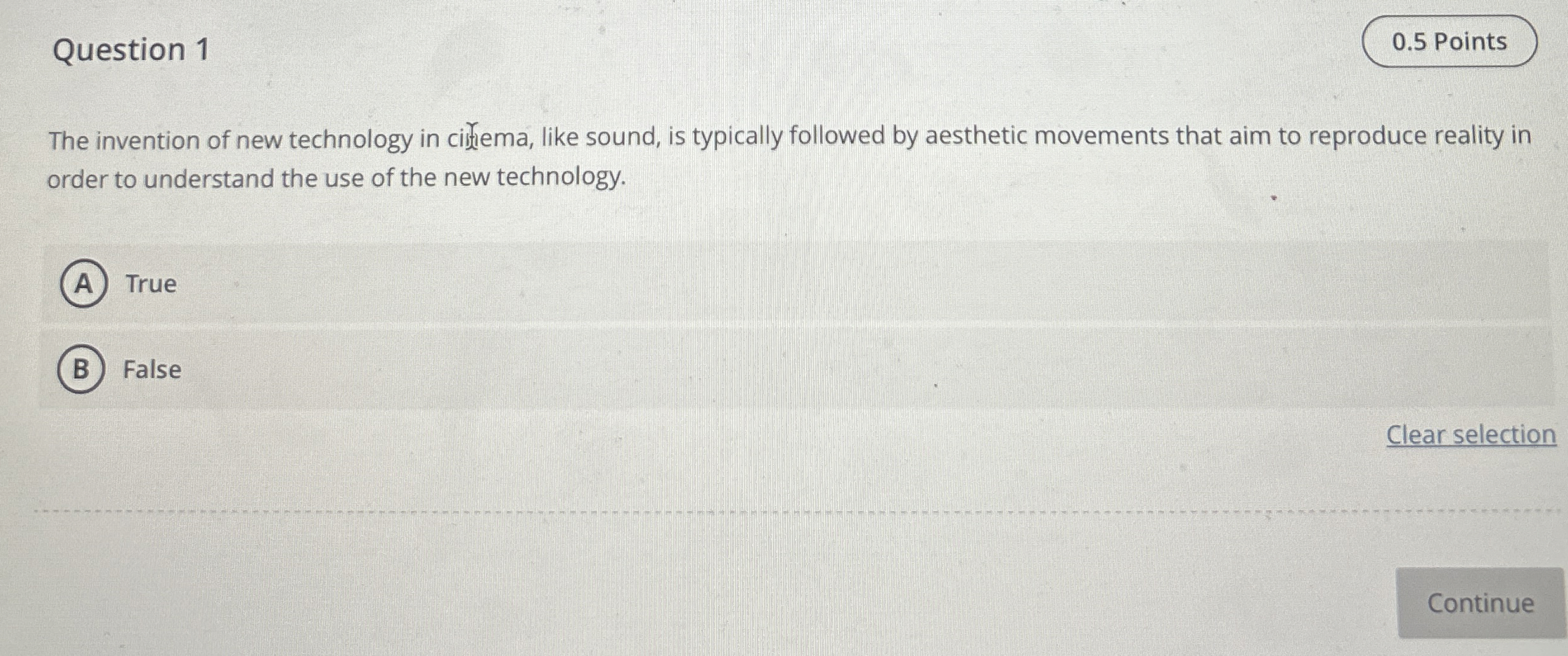Question 1 The invention of new technology in