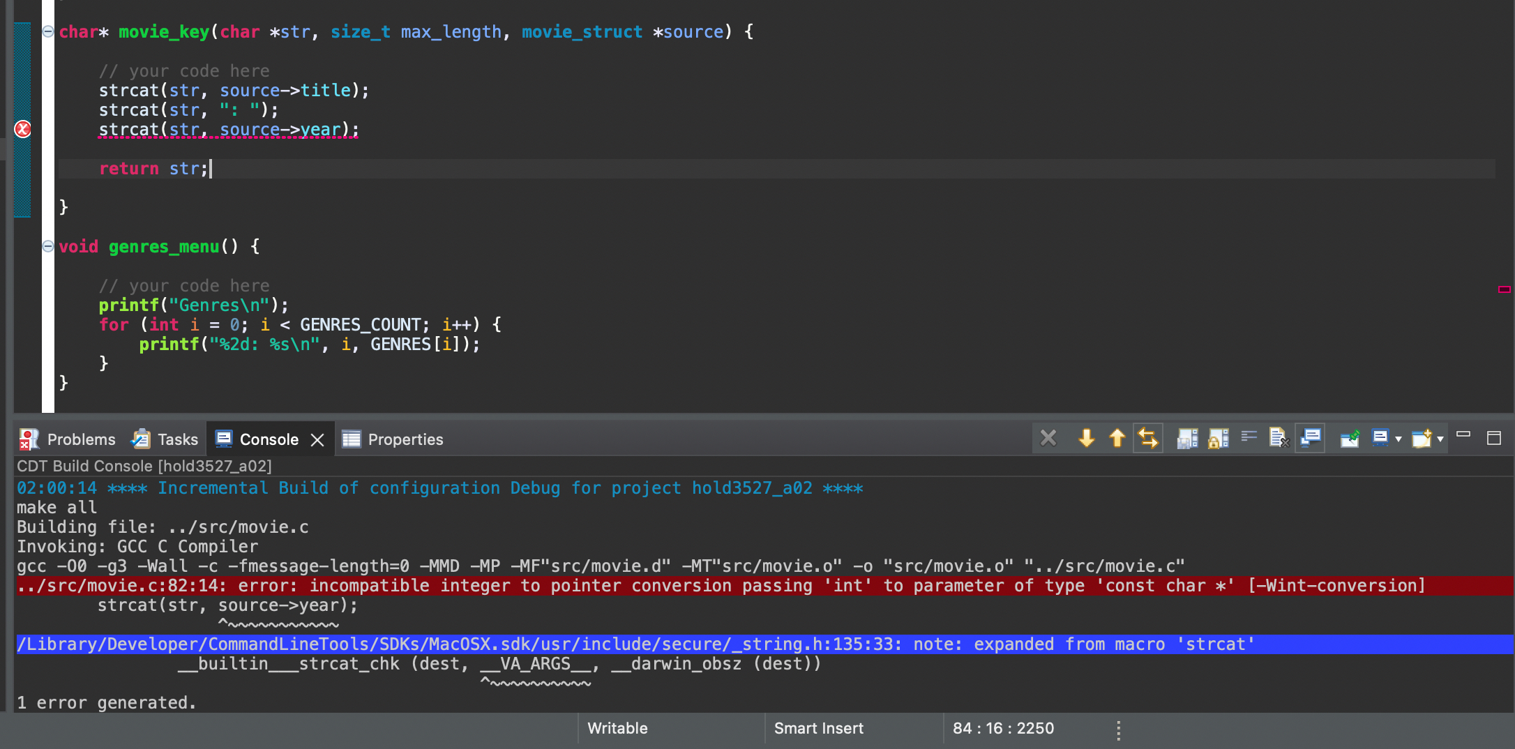 I need to create a string using str and return it