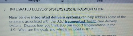INTEGRATED DELIVERY SYSTEMS ( IDS ) &