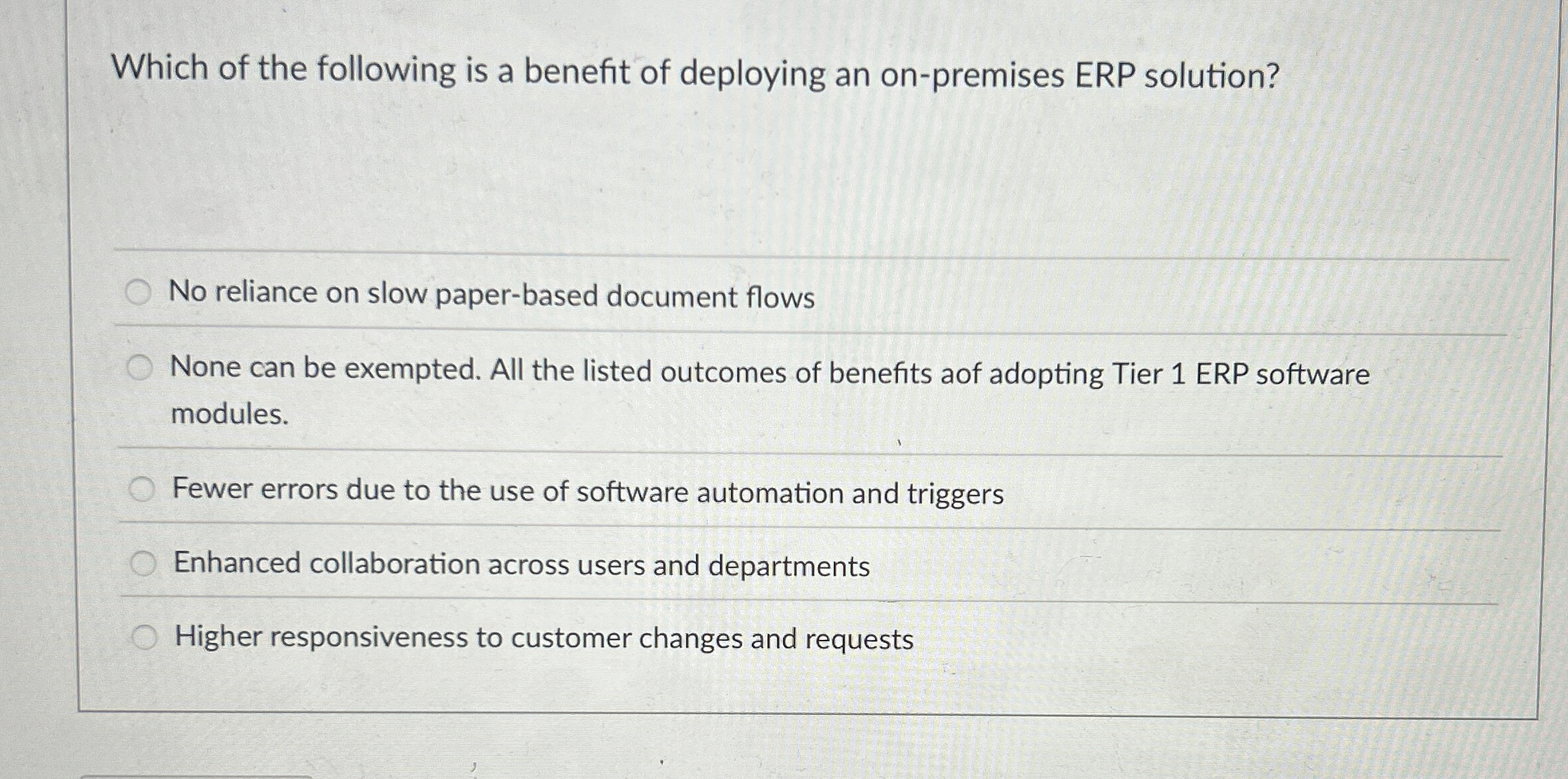 Which of the following is a benefit of deploying