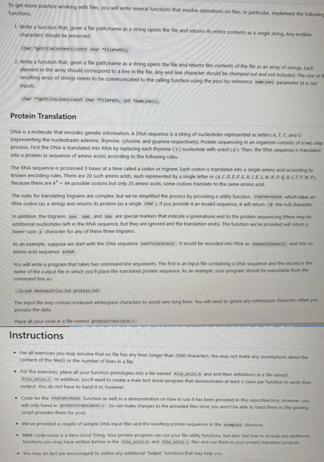 Complete the following program in C language, not